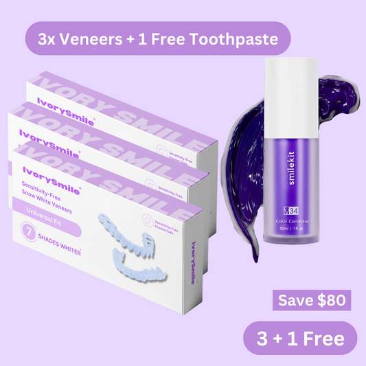 IvorySmile® Clip-On Bundle | 3 + 1 Free Toothpaste